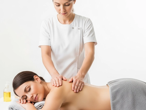 Therapist Performing Deep Tissue Massage on Woman’s Back